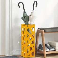 vidaXL Soporte de Sombrilla Mostaza 15,5 x 15,5 x 49 cm Metal Amarillo mostaza Sale