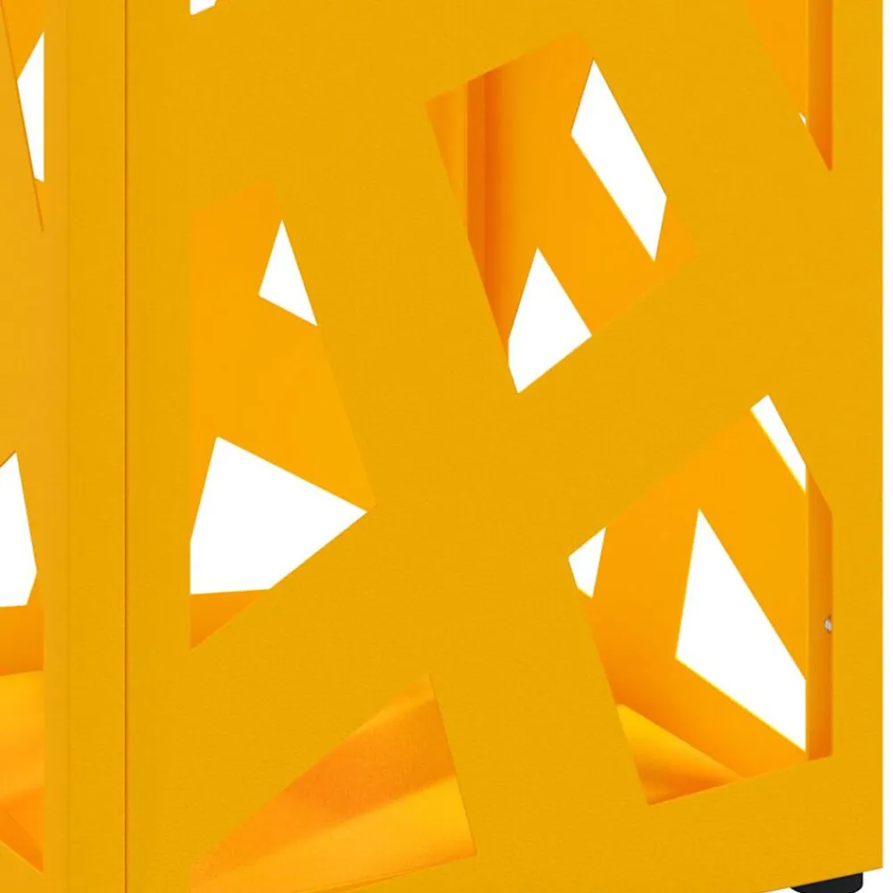 vidaXL Soporte de Sombrilla Mostaza 15,5 x 15,5 x 49 cm Metal Amarillo mostaza Sale