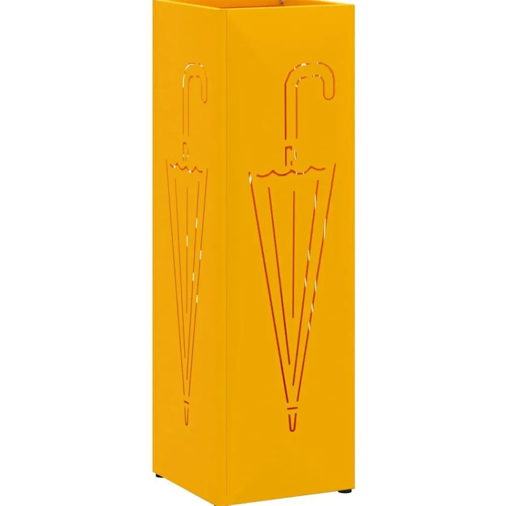 vidaXL Soporte de Sombrilla Mostaza 15,5 x 15,5 x 49 cm Metal Amarillo mostaza Sale