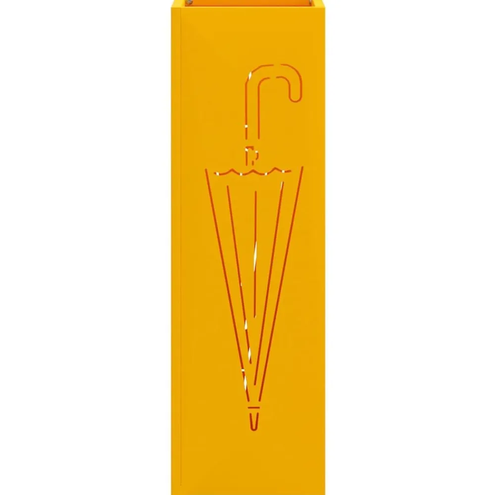 vidaXL Soporte de Sombrilla Mostaza 15,5 x 15,5 x 49 cm Metal Amarillo mostaza Sale