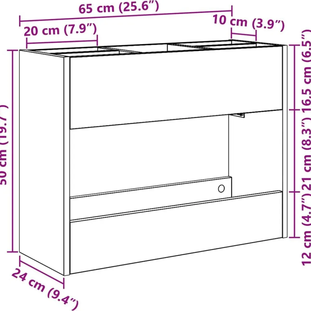 vidaXL Productos Del Hogar-Soporte de Sombrilla Gris Concreto 65 x 24 x 50 cm