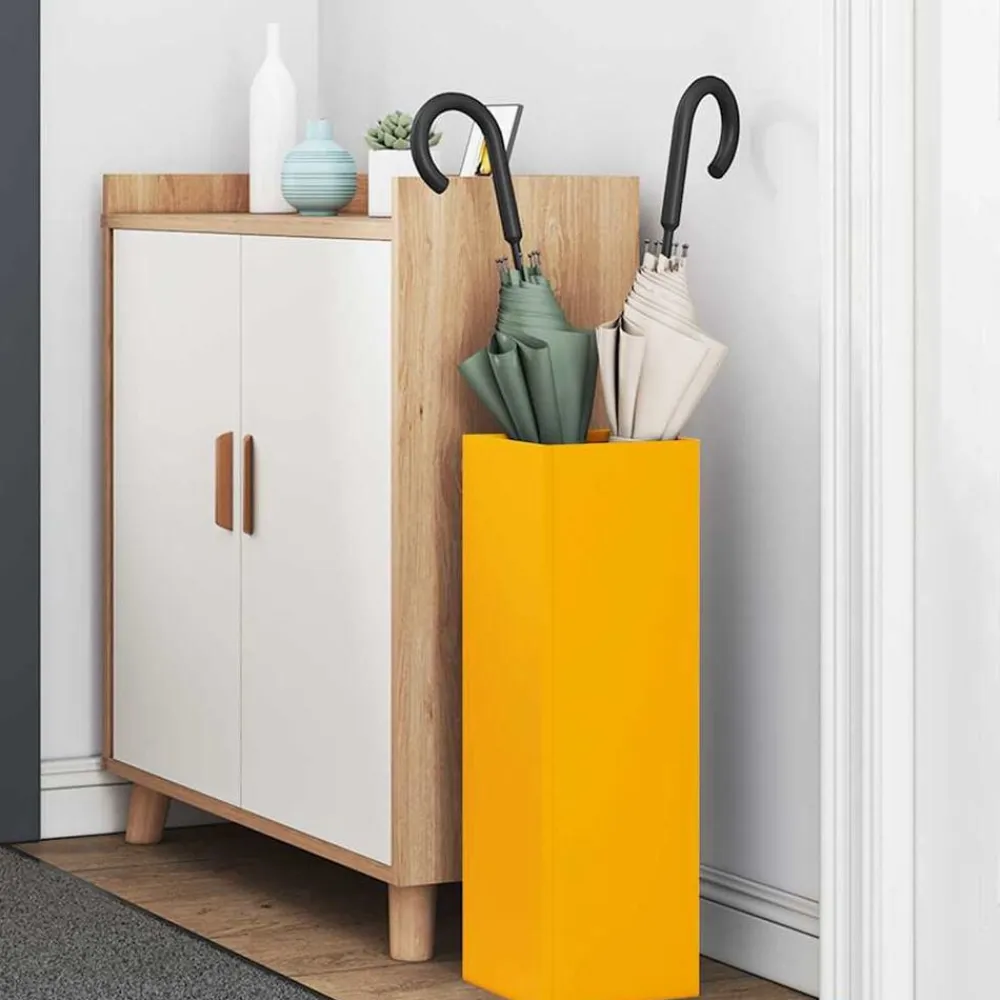 vidaXL Productos Del Hogar-Soporte de Sombrilla Mostaza 15,5 x 15,5 x 49 cm Metal