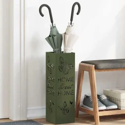 vidaXL Soporte de Sombrilla Oliva 15,5 x 15,5 x 49 cm Metal Verde oliva New
