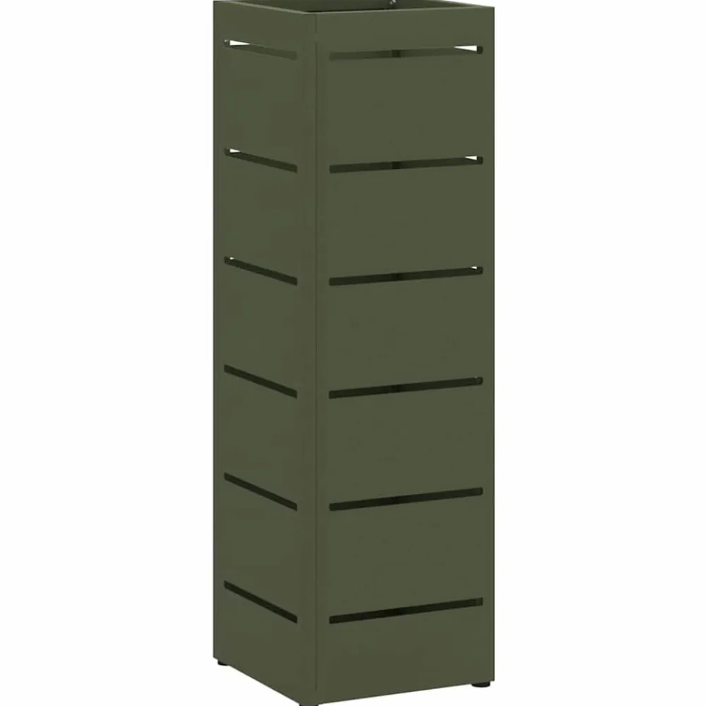 vidaXL Productos Del Hogar-Soporte de Sombrilla Oliva 15,5 x 15,5 x 49 cm Metal