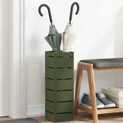 vidaXL Productos Del Hogar-Soporte de Sombrilla Oliva 15,5 x 15,5 x 49 cm Metal