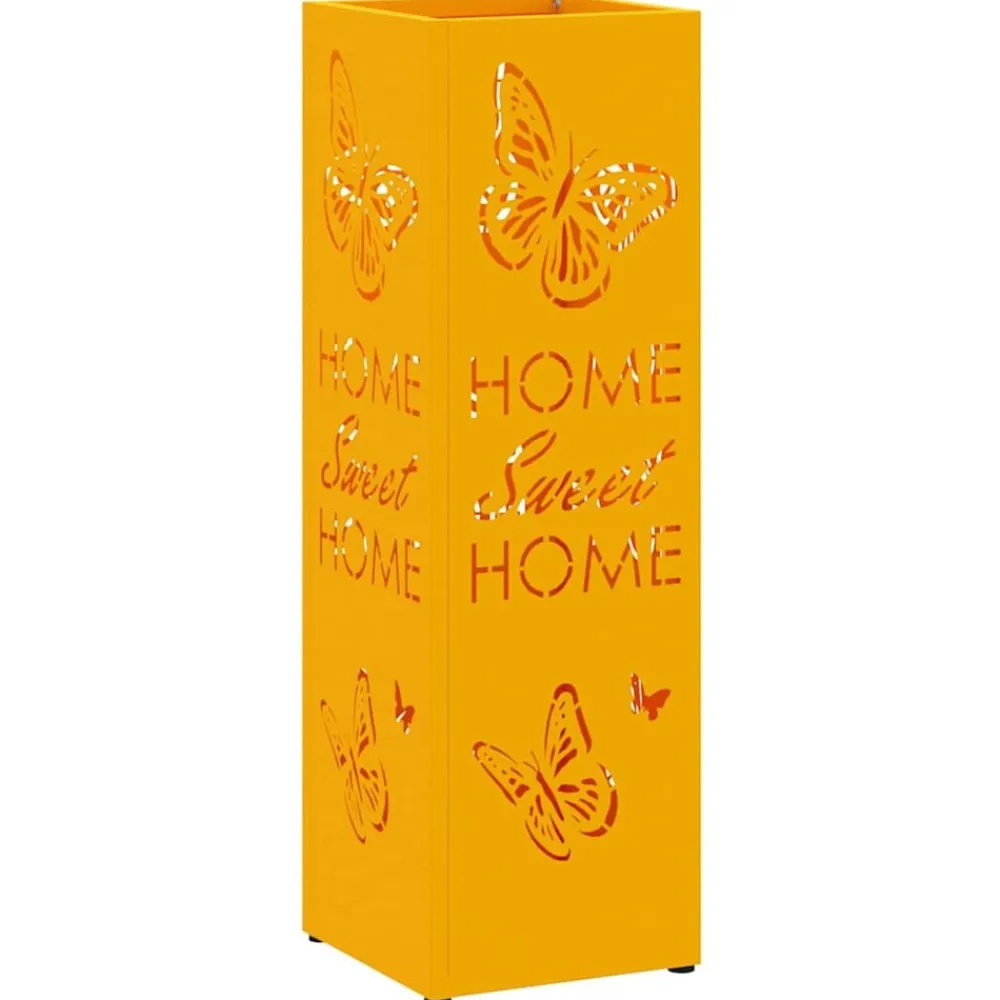 vidaXL Soporte de Sombrilla Mostaza 15,5 x 15,5 x 49 cm Metal Amarillo mostaza Sale