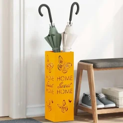 vidaXL Soporte de Sombrilla Mostaza 15,5 x 15,5 x 49 cm Metal Amarillo mostaza Sale