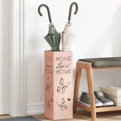 vidaXL Soporte de Sombrilla 15,5 x 15,5 x 49 cm Metal Rosa Clearance