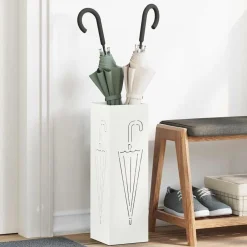 vidaXL Soporte de Sombrilla 15,5 x 15,5 x 49 cm Metal White Discount