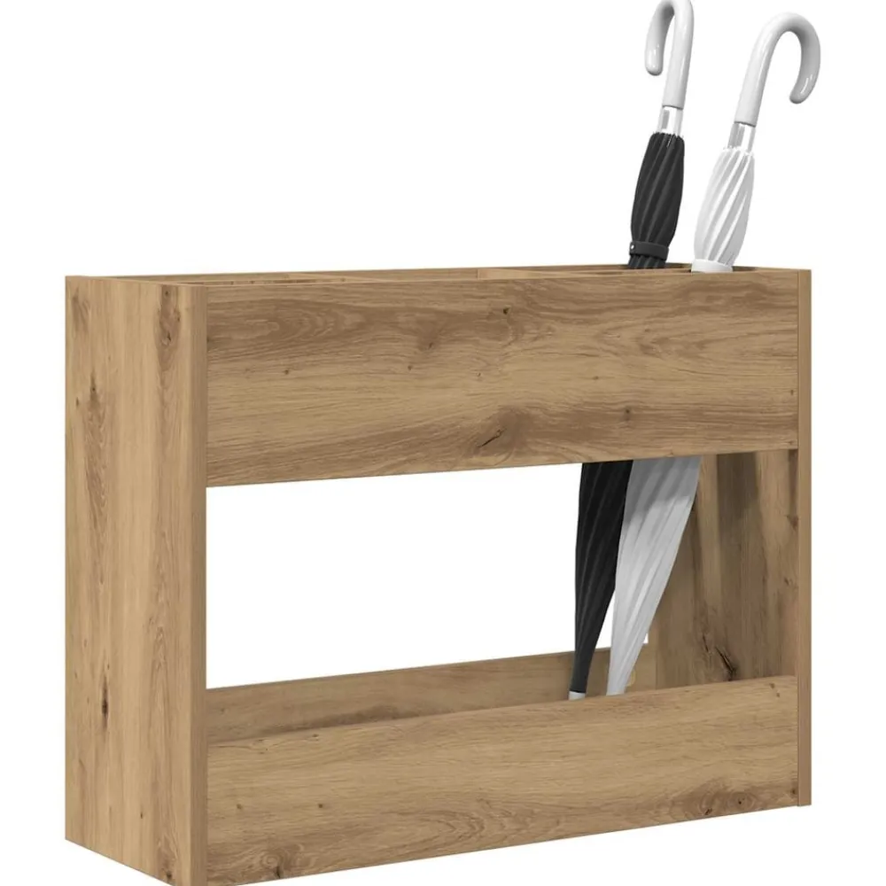 vidaXL Productos Del Hogar-Soporte de Sombrilla Roble artesanal 65 x 24 x 50 cm