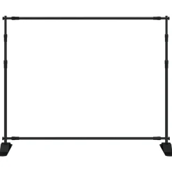 vidaXL Soporte de telón de fondo acero negro 254x243 cm Outlet