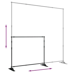 vidaXL Soporte de telón de fondo acero negro 254x243 cm Outlet