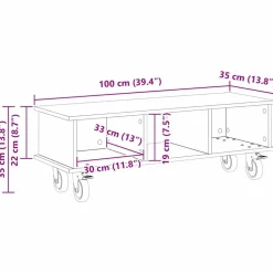 vidaXL Muebles Tv-Soporte de TV 100 x 35 x 35 cm