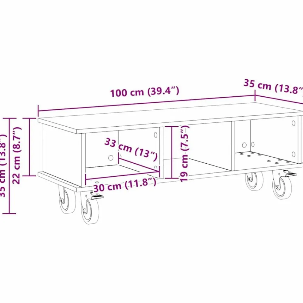 vidaXL Muebles Tv-Soporte de TV 100 x 35 x 35 cm