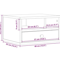 vidaXL Electrónica-Soporte impresora madera ingeniería 40x32x22,5 cm