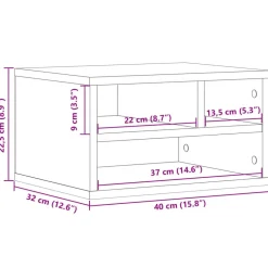 vidaXL Soporte impresora madera ingeniería 40x32x22,5 cm Roble Sonoma