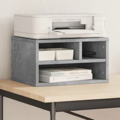 vidaXL Soporte impresora madera ingeniería gris hormigón 40x32x22,5 cm Gris hormig&oacute;n