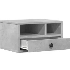 vidaXL Soporte impresora madera ingeniería gris hormigón 40x32x22,5 cm Gris hormig&oacute;n Discount