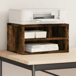 vidaXL Soporte impresora madera ingeniería 40x32x22,5 cm Roble ahumado