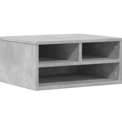 vidaXL Electrónica-Soporte impresora madera ingeniería gris hormigón 49x40x22,5 cm