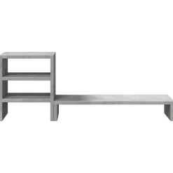 vidaXL Soporte monitor con organizador escritorio madera gris hormigón Gris hormigón Clearance