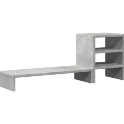 vidaXL Soporte monitor con organizador escritorio madera gris hormigón Gris hormigón Clearance