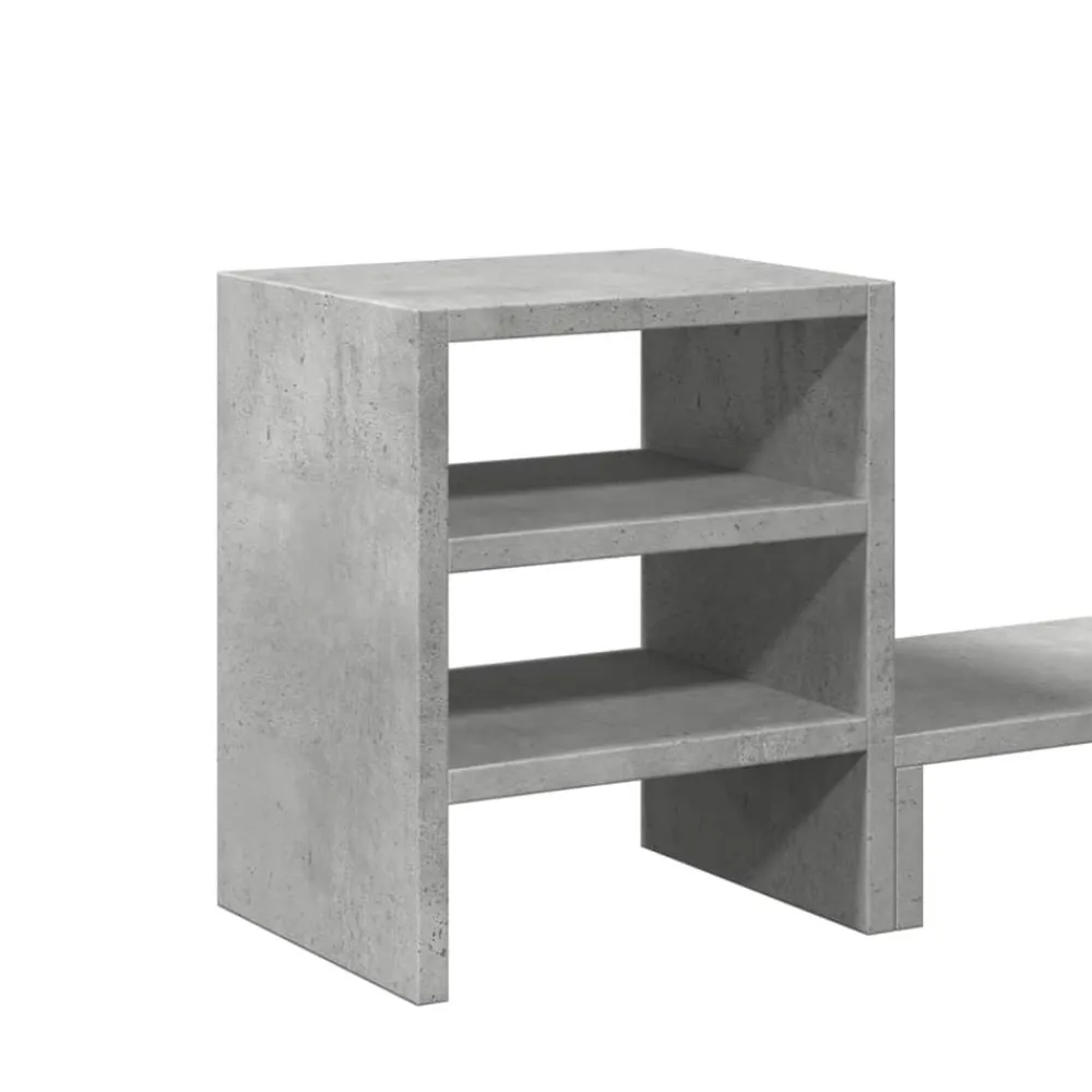 vidaXL Soporte monitor con organizador escritorio madera gris hormigón Gris hormigón Clearance