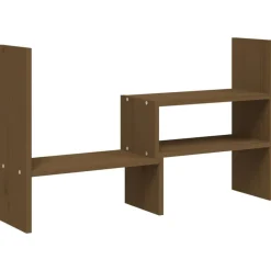 vidaXL Soporte monitor madera maciza pino marrón miel (39-72)x17x43 cm Marr&oacute;n miel Clearance