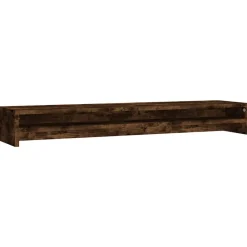 vidaXL Soporte monitor madera contrachapada 100x24x13 cm Roble ahumado New