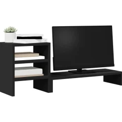 vidaXL Electrónica-Soporte monitor organizador escritorio madera ingeniería