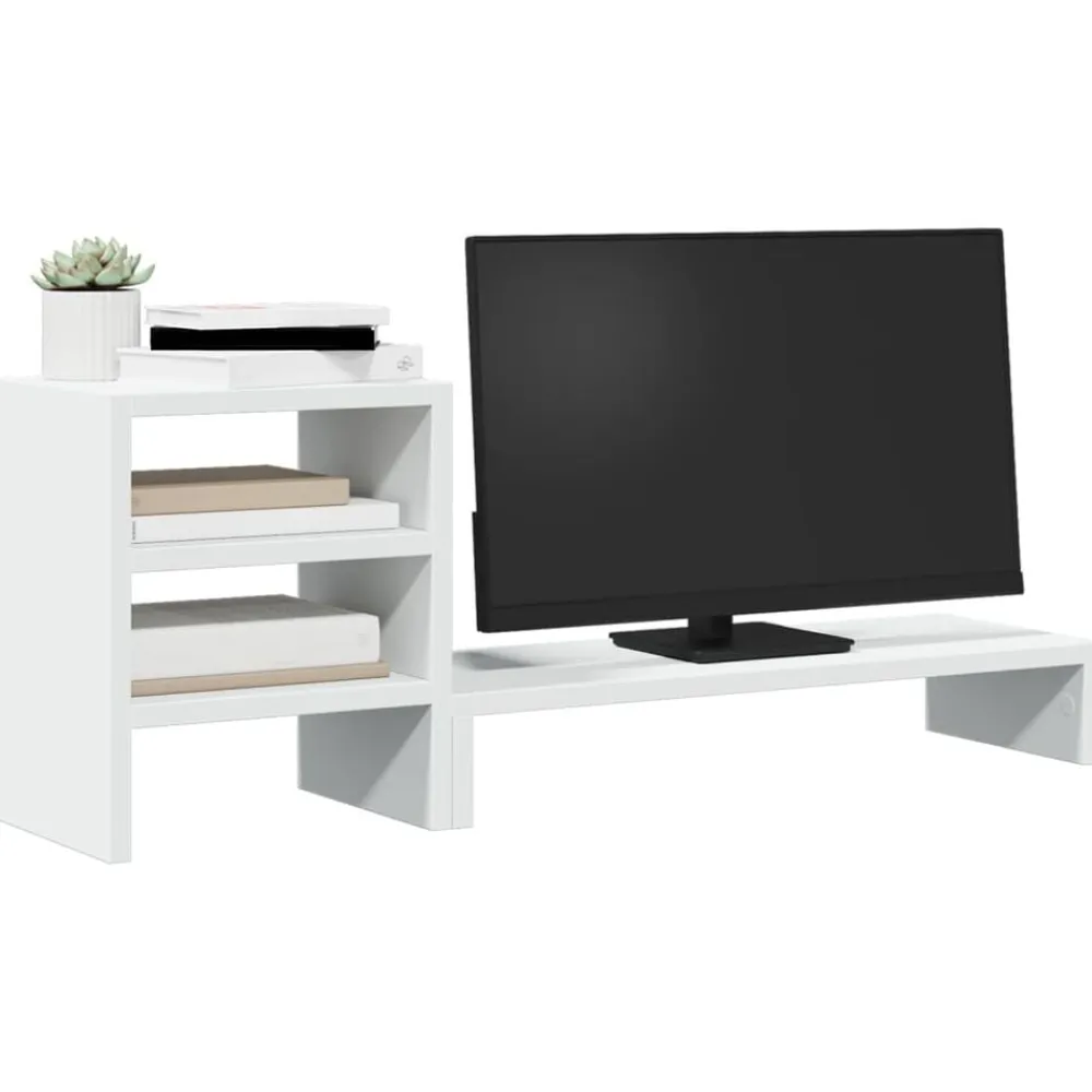 vidaXL Electrónica-Soporte monitor organizador escritorio madera ingeniería