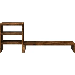 vidaXL Soporte monitor organizador escritorio madera Roble ahumado Hot