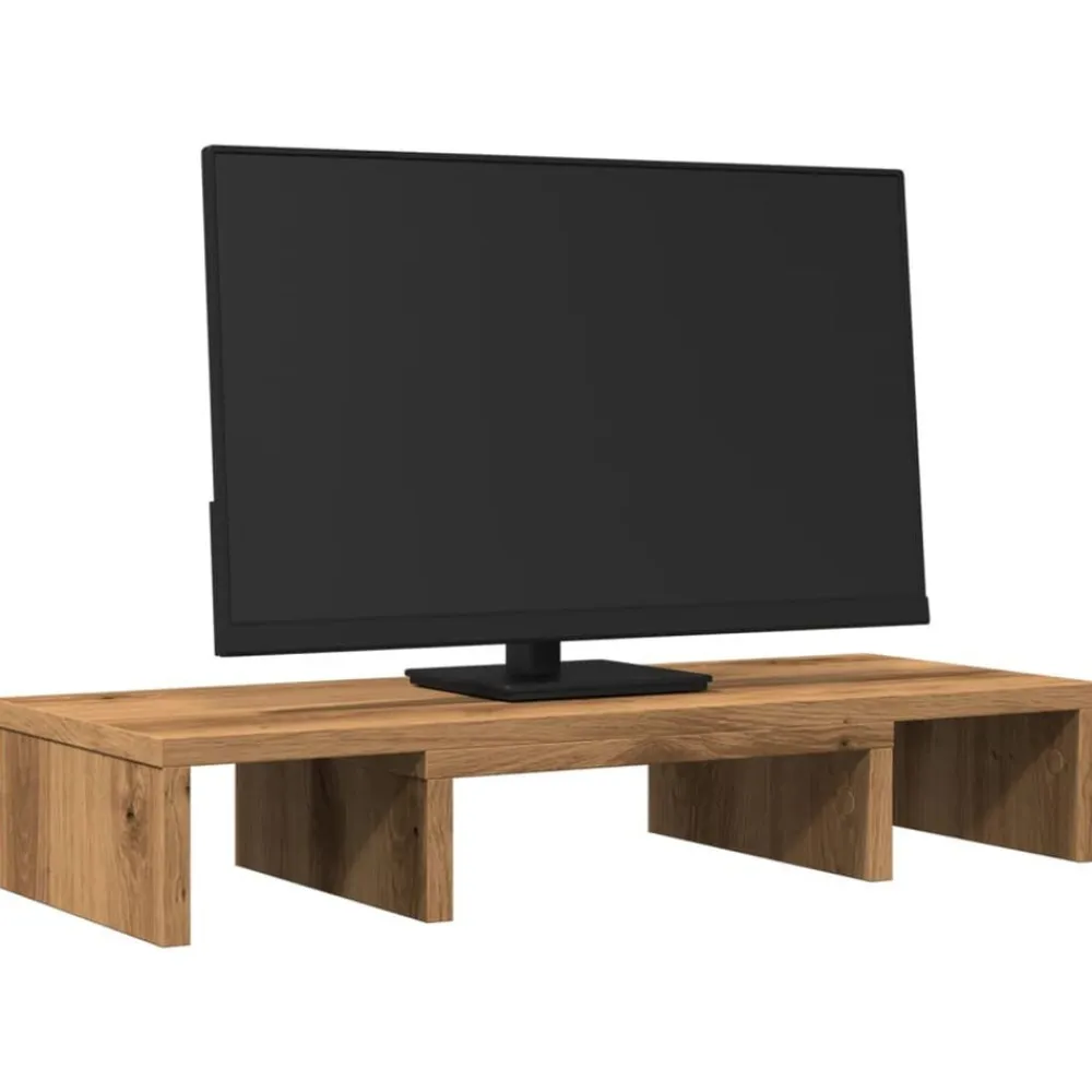 vidaXL Electrónica-Soporte pantalla ajustable madera artisian 60x24x10,5 cm