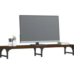 vidaXL Electrónica-Soporte pantalla madera ingeniería marrón roble 105x23x15,5 cm