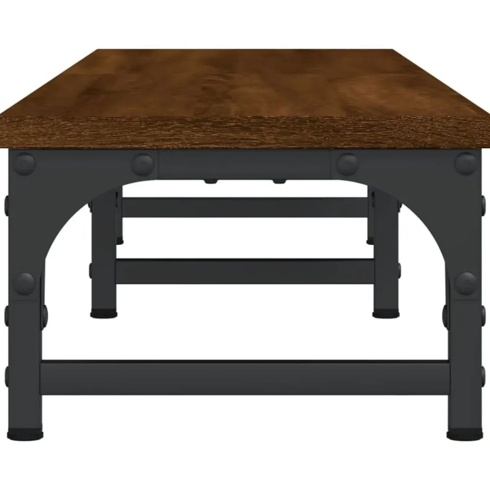 vidaXL Electrónica-Soporte pantalla madera ingeniería marrón roble 105x23x15,5 cm