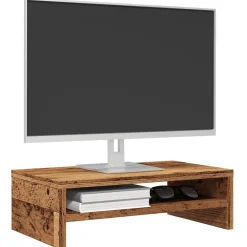vidaXL Soporte pantalla madera contrachapada madera vieja 42x24x13 cm Madera antigua Hot