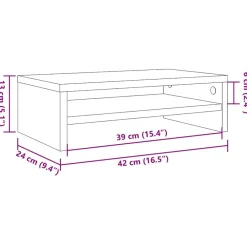 vidaXL Soporte pantalla madera contrachapada madera vieja 42x24x13 cm Madera antigua Hot