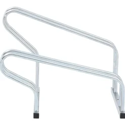 vidaXL Actividades Al Aire Libre-Soporte para 2 bicicletas suelo independiente acero galvanizado