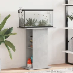 vidaXL Soporte para acuario de hormigón gris 60,5x36x72,5 cm de madera sintética Gris hormig&oacute;n Discount