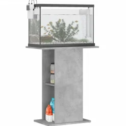vidaXL Soporte para acuario de hormigón gris 60,5x36x72,5 cm de madera sintética Gris hormig&oacute;n Discount