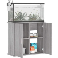 vidaXL Soporte para acuario madera ingeniería 81x36x73 cm Gris sonoma Best