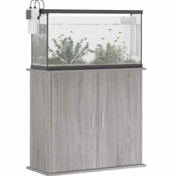vidaXL Soporte para acuario madera ingeniería 81x36x73 cm Gris sonoma Best