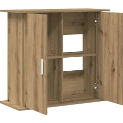 vidaXL Productos Para Mascotas-Soporte para acuario de roble artesanal, 81 x 36 x 73 cm, madera de ingeniería
