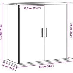 vidaXL Productos Para Mascotas-Soporte para acuario de roble artesanal, 81 x 36 x 73 cm, madera de ingeniería