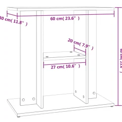 vidaXL Productos Para Mascotas-Soporte para acuario Sonoma gris 60x30x60 cm Madera sintética