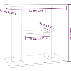 vidaXL Productos Para Mascotas-Soporte para acuario madera de ingeniería 60x30x60 cm