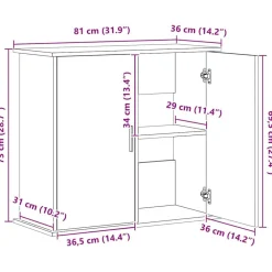 vidaXL Soporte para acuario de 81x36x73 cm de madera de ingeniería Roble Sonoma