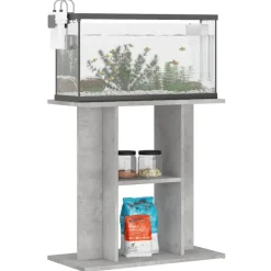 vidaXL Productos Para Mascotas-Soporte para acuario de hormigón gris 60x30x60 cm de madera sintética