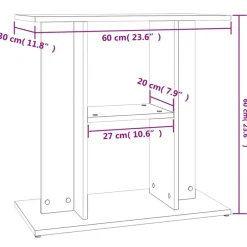 vidaXL Soporte para acuario de 60x30x60 cm de madera de ingeniería Roble ahumado Discount