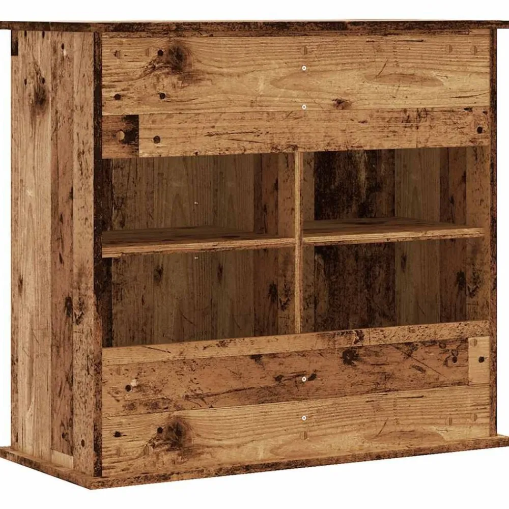 vidaXL Soporte para acuario madera ingeniería envejecida 81x36x73 cm Madera antigua New